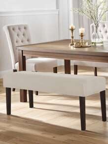 1pc Spill-Resistant Milk Velvet Bench Slipcover, All-Season Modern Minimalist Chair Cover, Anti-Scratch, Anti-Slip, Washable, Fits For Living Room, Bedroom, Study