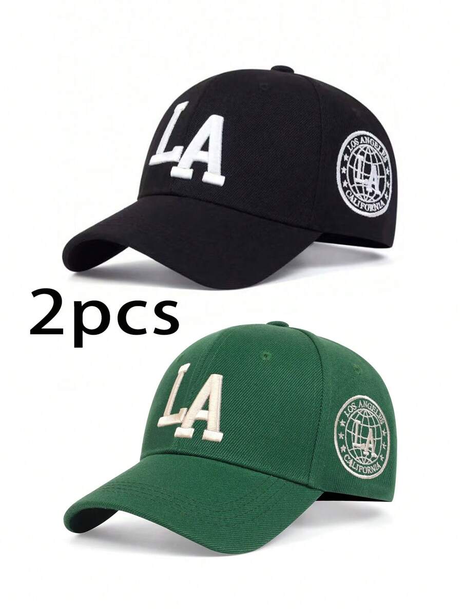 1/2 piezas Gorras de béisbol con bordado de letra gótica para primavera y otoño, gorras casuales ajustables para exteriores con protección solar, sombrero de béisbol deportivo informal de hip hop para exteriores