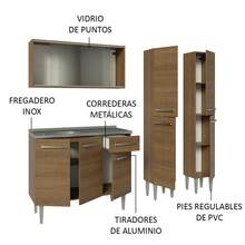 Cocina Integral Completa Modular Madesa Emilly 169cm com Tarja Color Marrón 11 - Marrón - Ver 4
