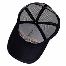 JZML 1pc Men's Letter & Big Fish Embroidered Trucker Hat