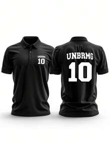 男士休闲纯色 Polo 衫，简约时尚，适合日常穿着 - 黑色 - 查看 8