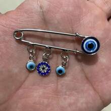Elegante Broche de Alfinete de Olho Grego Azul, Clipe de Lenço Feminino, Joia