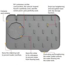 Silicone Faucet Mat Handle Drip Catcher Tray Double Sided Use Water Drain Pad Sink Splash Guard Kitchen Accessories