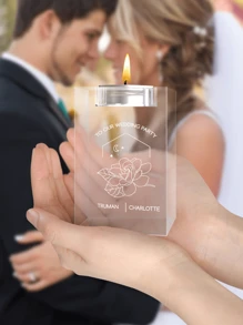 Porta-velas de Personalizado, Porta-velas de Casamento com Foto 3D Personalizada, Porta-velas de para Velas de Chá Personalizado, Presentes de Casamento com Foto Personalizada - Multicolorido - Visão 10