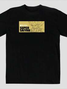 Máscara De Látex | Playera para Hombre Dragon Ball Edición Limitada | Camiseta para Hombre Cuello Redondo | Overzise Fit 100% Algodón - Negro - Ver 1