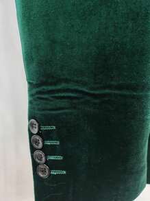 Men's Solid Color Casual Business Suit Jacket, Slim Fit, Fashionable Green, Suitable For Weddings, Formal Events - Green - View 5