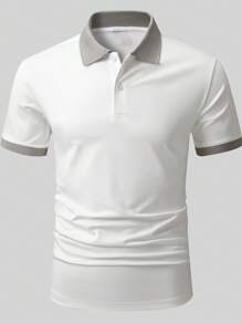 Men's Golf Polo Shirt, Boyfriend Style, Moisture Wicking, Short Sleeve, Casual, Suitable For Golf, Spring/Summer