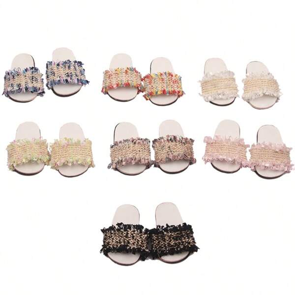 Modne Kapcie Z Koronkową Wykończeniową, Pasujące Do Lalek Dziewczynek 18 Calowych, Kapcie Kostiumowe Lalki, Świetny Prezent Dla Przyjaciół