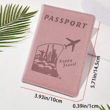 Customized Multi-Language, Logo, Number Fashionable Passport Holder With City Landscape Design, Portable Passport Wallet, Convenient For Going Out, Lightweight, Flip-Open, Business Style, PVC Lining, Wet Wipes Cleanable - Multicolor - View 5