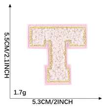 26 PEÇAS Remendos de Letras Adesivas Termofusíveis A-Z, Usados para DIY em Roupas, Tecidos, Sapatos, Bolsas, Acessórios de Vestuário com Letras (Rosa)