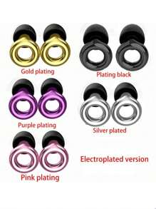 1. Electroplated Earplugs, Silicone Material, Concert Earplugs, High-Fidelity Hearing Protection With Noise Reduction, Suitable For Work And Noise Sensitivity, Equipped With Storage Box + 4 Pairs Of X, S, M, L Noise-Reducing Earplugs