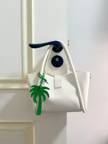 1 bucată de culoare solidă PU Minimalist Drăguț Interesant Plant Palmier Breloc mașină Pandantiv, potrivit pentru cupluri, studenți, bărbați și femei, ideal pentru geantă de umăr, geantă de mână, rucsac, vacanță, călătorie, cadou pentru iubită, mamă