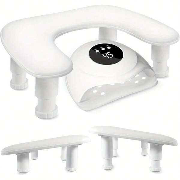 Nail Arm Rest Manicure Hand Pillow White U-Shaped Arm Rest For Nails Non-Slip Manicure Cushion For Nail Art Salon Pillow Nail Care Support Cushion