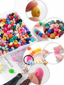 100Pcs Silicone Round Beads 12mm Mix Color Silicone Beads Charm Colorful Loose Spacer Jewelry Beads DIY Craft Beads For Making Necklace Bracelet Lanyard Keychain Accessories