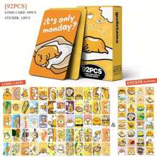 Sanrio 92pcs/Box Sanrio Photo Card Sticker Set, 60pcs Double-Sided Small Cards & 32pcs Stickers, High-Definition Color Print LOMO Cards, Boxed Photo Cards, Cartoon Collectible Cards, Postcards, Holiday & Party Gift