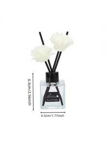 1pc Elegant White Floral Aromatherapy With Black Aromatherapy Stick - Versatile Air Freshener For Bathroom, Bedroom, Car And Outdoor - 33.81 Oz Capacity, Terrarium, Interior Aesthetics, Bathroom Aesthetics | Floral Design | Glass Aromatherapy, Bathroom Decor