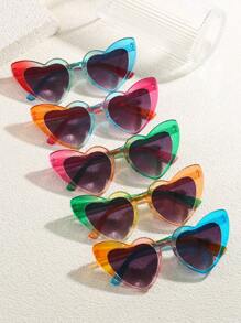 1 pieza Gafas decorativas con forma de corazón y de colores, de estilo europeo y americano para niña