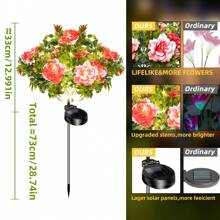 4 Pcs Mixed Color Carnation Solar Garden Lights, Solar Flower Lights With Luminous Flowers, Upgraded Solar Panels, Outdoor Lights For Garden Decoration, Yard Decoration And Gifts For Mothers (4-Piece Set) - 4 bông hoa cẩm chướng nhiều màu - Xem 6