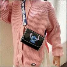 Disney Bolso de hombro de Stitch de Disney 2025, bolso cruzado cuadrado de moda de dibujos animados lindo, versátil para viajes, regalo de vacaciones/cumpleaños