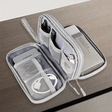 1pc Handheld Data Cable Organizer Bag, Earphones, Charger, Power Cord, Power Bank, Digital Accessories, Travel Earphone Case