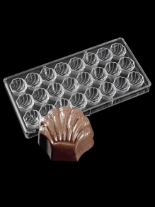 1/4 件巧克力/糖果模具套装，包括半圆形、钻石形和扇贝形，易于使用且耐用的巧克力制作模具，易于脱模和清洁的透明糖果制作托盘，适用于巧克力、糖果、果冻、软糖、坚果糖果 - 透明色 - 查看 15