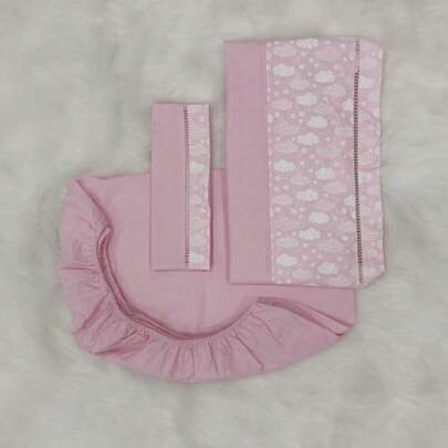 JOGO LENÇOL MINI BERÇO 100% ALGODÃO 3 PEÇAS ESTAMPAS