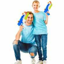 2 件儿童水枪 - 夏季浸泡水枪，900cc/40 英尺射程，适合 3 岁以上男孩和女孩、成人 - 适用于泳池、庭院、草坪、海滩的户外玩具 - 藍色 - 查看 6