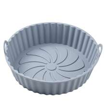 1pc Air Fryer Silicone Baking Mat, Non-Stick Reusable Round Baking Tray For Home, Easy To Clean