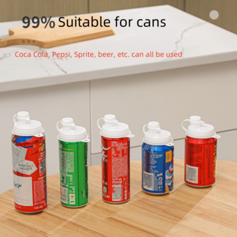 1pc Plastic Easy Pull Tab Lid, Dust Cover Easy Pull Can Lid, Beverage Bottle Sealing Preservative Cover, Portable Bottle Cap