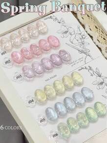 12ml Spring Summer Top Selling Nail Art Ice Transparent Spring Banquet Cat Eye Gel Nail Polish Nail Salon Special Blue Pink Glass Bead Nail Gel Nail Supplies