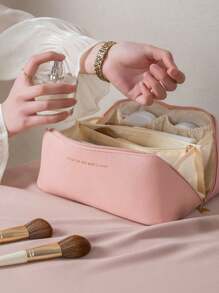 1pc Make-uptas, Toilettas, Reisorganizertas, Cosmetische kwastentas, Hangende make-uptas, Datatas, Cosmetische opbergtas, Reistas, Handtas, Lingerietas, Schoenen- en kledingorganizertas, Geschikt voor lipgloss, lippenstift, make-upkwasten, lipliner, wenkbrauwpotlood, oogschaduwpalet, lingerie, tandpasta, tandenborstel, cosmetica, huidverzorging, wenkbrauwpotlood, poederdons, kam, nagellak, manicure, sieraden, parfum, briefpapier, digitale productopslag