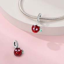1pc Silver Plated Cake Afternoon Tea Pendant Candy Pendant Poached Egg Pendant French Fries Pendant Donut Pendant Coffee Pendant Suitable For Original 3mm Bracelets And Bangles DIY Beads Suitable For Ladies Birthday Fine Jewelry Gifts