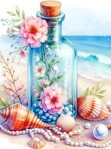 Piękna dryfująca butelka pełna diamentowego malowania, nowa sztuka diamentowa do dekoracji ściennych w pomieszczeniach