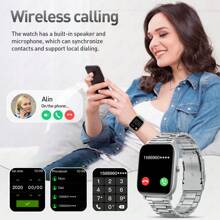 LIGE Sunkta 新款时尚男士智能手表 1.85 英寸屏幕 天气预报 通话记录 无线通话 语音助手 运动记录 消息推送 音乐控制 DIY 表盘 久坐提醒手表 200mAh - 黑色 - 查看 4