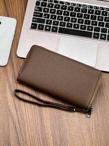 HOVI'S Vintage Style Minimalist Long Wallet, Large Capacity Business/Office Commuting Multi-Card Slot Zipper Wallet For Men & Women