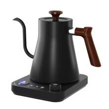 0.9L Electric Gooseneck Kettle: 1200W, Stainless Steel Inner, With NTC Temperature Control, LCD Display, And Auto Shut - Off For Pour - Over Coffee And Tea - Black - View 6