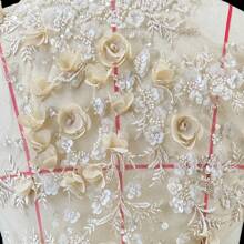 1pc 3D Embroidered Crystal Sequin Floral Lace Fabric Applique Decor, Front Chest And Back Patch, Hot Selling DIY Crafting Material, Versatile, Suitable For Birthday Party, Stage, Crafters (Patch, Applique)