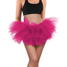 Tutus For Women Adult Tutu Tulle Skirts Costumes For Women 5 Layered Womens Tutu Skirts Teens Halloween Ballet - 玫紅色 - 查看 1