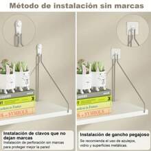 1 pezzo Mensola a parete senza fori, mensola da parete per camera da letto, mensola a parete per TV in soggiorno - Bianco - Visualizzare 8