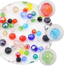 60/90/150/300/600 pièces Perles rondes en cristal de verre mixte AB pour la création de bijoux, l'artisanat manuel, la conception de bracelets, de colliers, fournitures d'artisanat
