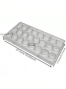 1/4 件巧克力/糖果模具套装，包括半圆形、钻石形和扇贝形，易于使用且耐用的巧克力制作模具，易于脱模和清洁的透明糖果制作托盘，适用于巧克力、糖果、果冻、软糖、坚果糖果 - 透明色 - 查看 3