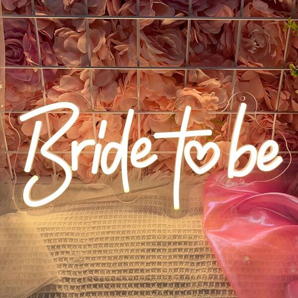 Bride LED Neon Sign, USB Powered, 9 Modes Switch Control, With Wall Mountable Accessories, Suitable For Bridal Shower, Engagement, Wedding Decor