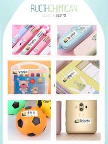 180pcs/120pcs/60pcs/30pcs Customized Stationery Stickers, Customized Transparent Waterproof Name Labels, Water Bottle Stickers, Pencil Stickers, Cute Adhesive, Colorful Customized Name Stickers, Suitable For School Supplies, Personalized Stickers For Water Bottles, Lunch Boxes And Personal Items, Great For Daycare, Camping And Sports Activities