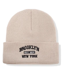 1 pieza Gorra sin visera cómoda y casual para hombres con bordado del nombre de la ciudad