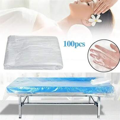TOEDO 100 قطعة أغطية أريكة استهلاكية أغطية سرير سبا أغطية طاولة علاج بمساج شفافة أغطية سرير مقاومة للماء طاولة التغطية 90 * 180 سم