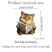 3D Visual Cat Themed Bathroom Toilet Decorative Sticker, Adhesive Wall Decal For Laundry Room