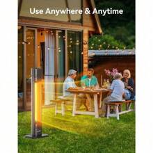 Fan Heater, 1500W 36inch Indoor Heater  With 3 Heating Levels, Tip-Over & Overheat Protection, IPX5 Waterproof Tower Space Heater For Patio Backyard Garage Restaurant Home /Portable Electric Heater