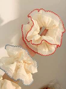 Oversized Double-Layer Lace Hair Scrunchie, High-End Elegant Bun Holder For Women,Hair Accessories, Scrunchy Hair Ties Scrunchies, Casual - Multicolor - View 1