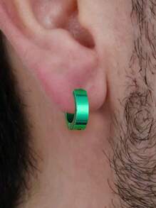 Simple Punk Hip-Hop No Piercing Stainless Steel Clip On Earrings, Fashionable Jewelry For Men Daily Wear