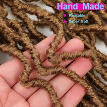 36 Inch New Faux Locs Crochet Braids Hair Super Long Goddess Locs Crochet Hair Curly Wavy Soft Locs Braiding Hair For Women